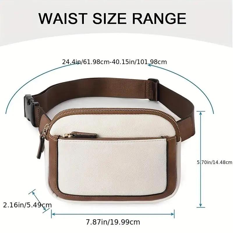 Women's Leather Waist Bag Crossbody Bag Travel Waterproof Waist Bag Sports Wallet Pocket Unisex Bag