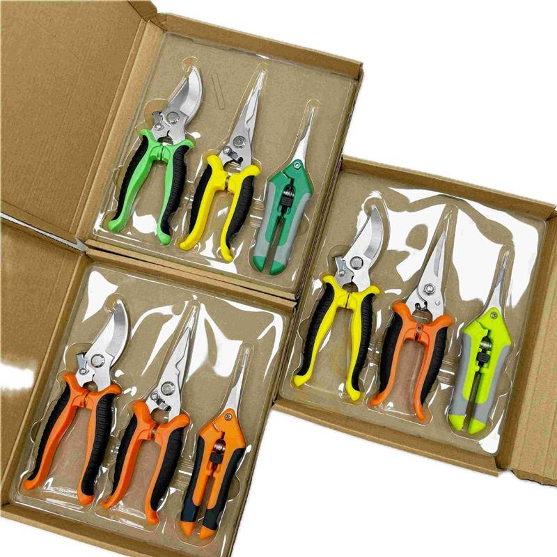 3pcs Professional Gardening Shears Stainless Steel Branches Fruit Trees Flowers Household Pruning Tools Scissor Tool