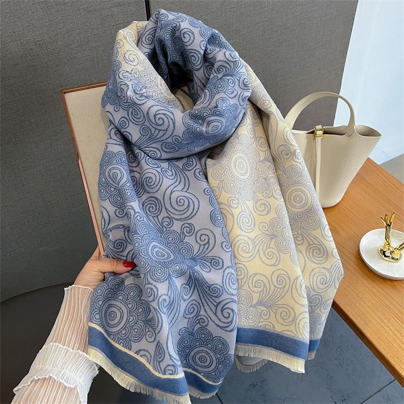 New Winter Shawl Scarves Wrap  Design Cashmere Scarf Women Warm Fashion Pashmina Femal Poncho Neckerchief Echarpe Bandana