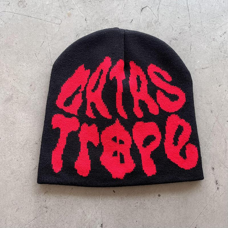 Letter Print Design Knit Hat For Cold Seasons Casual Wear Unisex Fashion