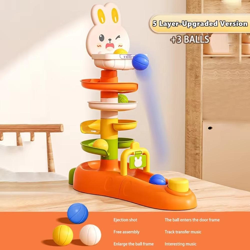 Rotating Design Rabbit Rail Car Ball Toys Track Turn Around Toy  Children's Development
