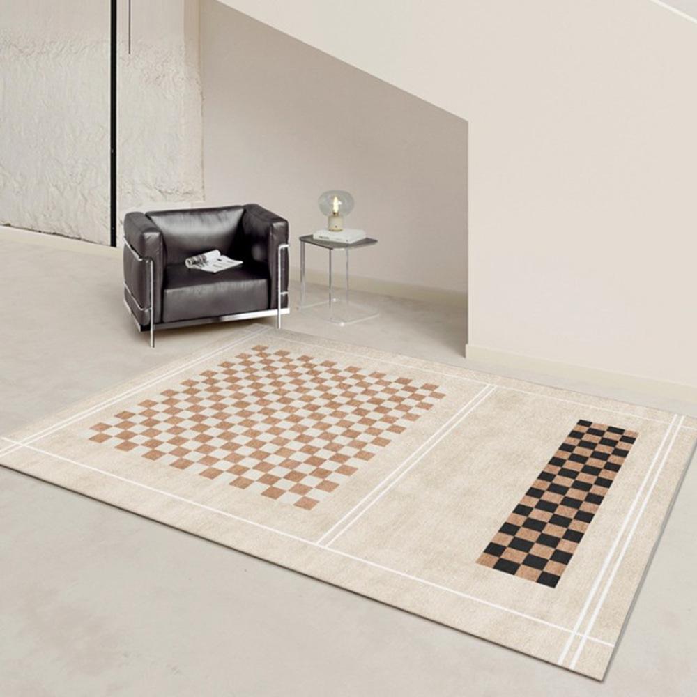 Modern Checkered Loop Pile Living Room & Bedroom Area Rug 80*120cm