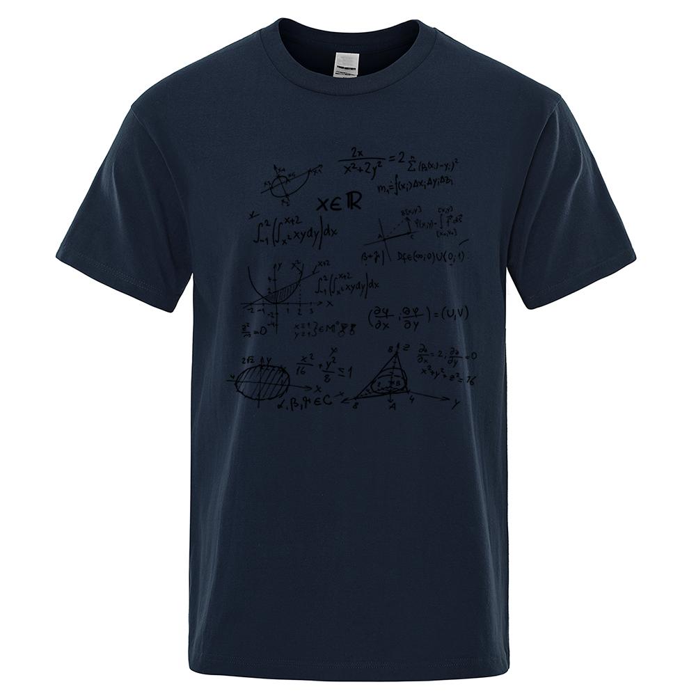 Mathematische Formel Mode T-Shirts Herren Atmungsaktive Schweiß T-Shirts Sommer Übergroße Kleidung Locker 100% Baumwolle Locker Herrenhemd