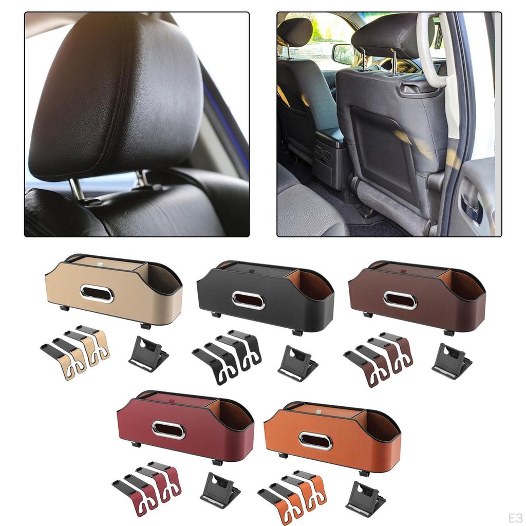 Back Storage Box Car Travel Accessories Stowing Tidying Hanger Organizer Leather Backseat