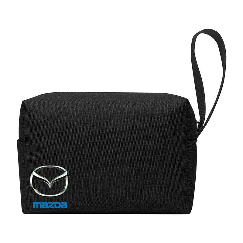 AAEW1 Storage Pocket U Disk Data Cable Zipper Bag Mobile Phone Charger Pouch for Mazda 3 Bk Bl 323 Axela Atenza CX-3 CX-4 CX5 CX-7 Car