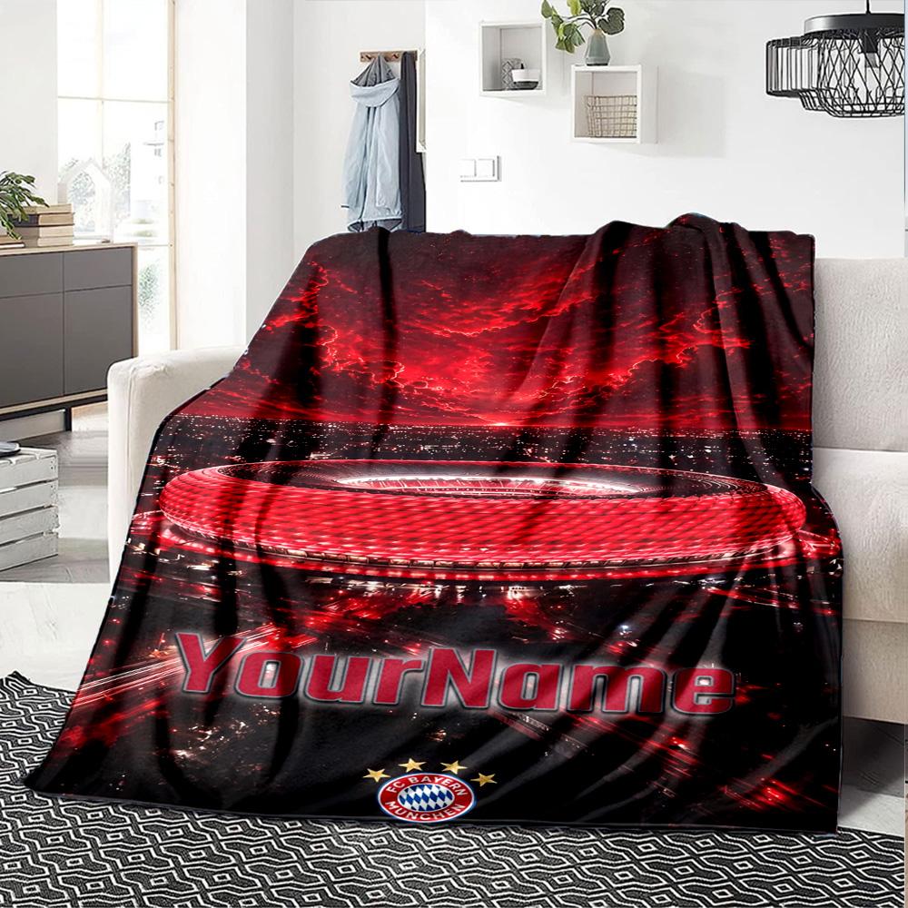 Bayern Munich Customize Text Blanket Multi-purpose Customizable Blanket Soft & Cozy Throw For Sofa Office Home Decor Bedding Ideal for All Seasons