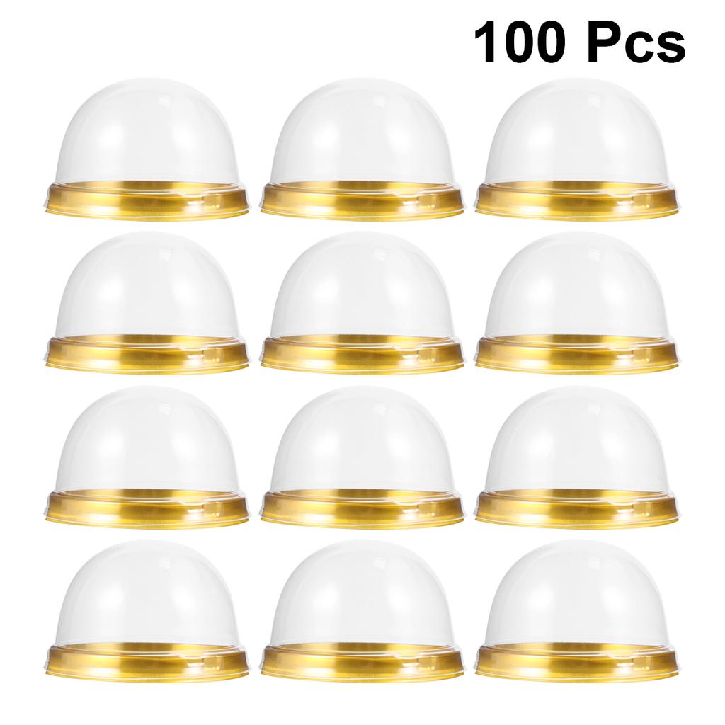 100 Pcs Cream Slice Boxes Dome Cupcake Muffin Birthday Party Dessert Baby Baptism