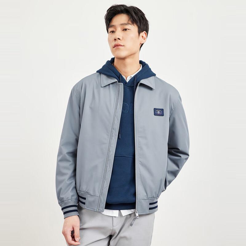 Qipilang Men's Solid Color Stand Collar Jacket
