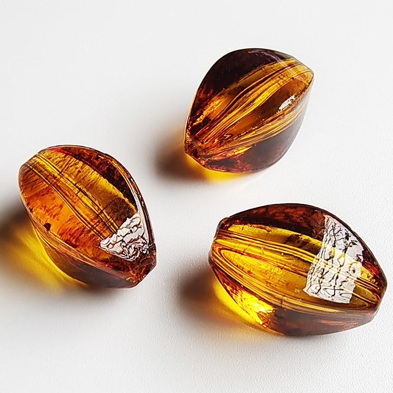High Gloss Transparent Amber-Look Rhombus Beads for DIY Jewelry Making