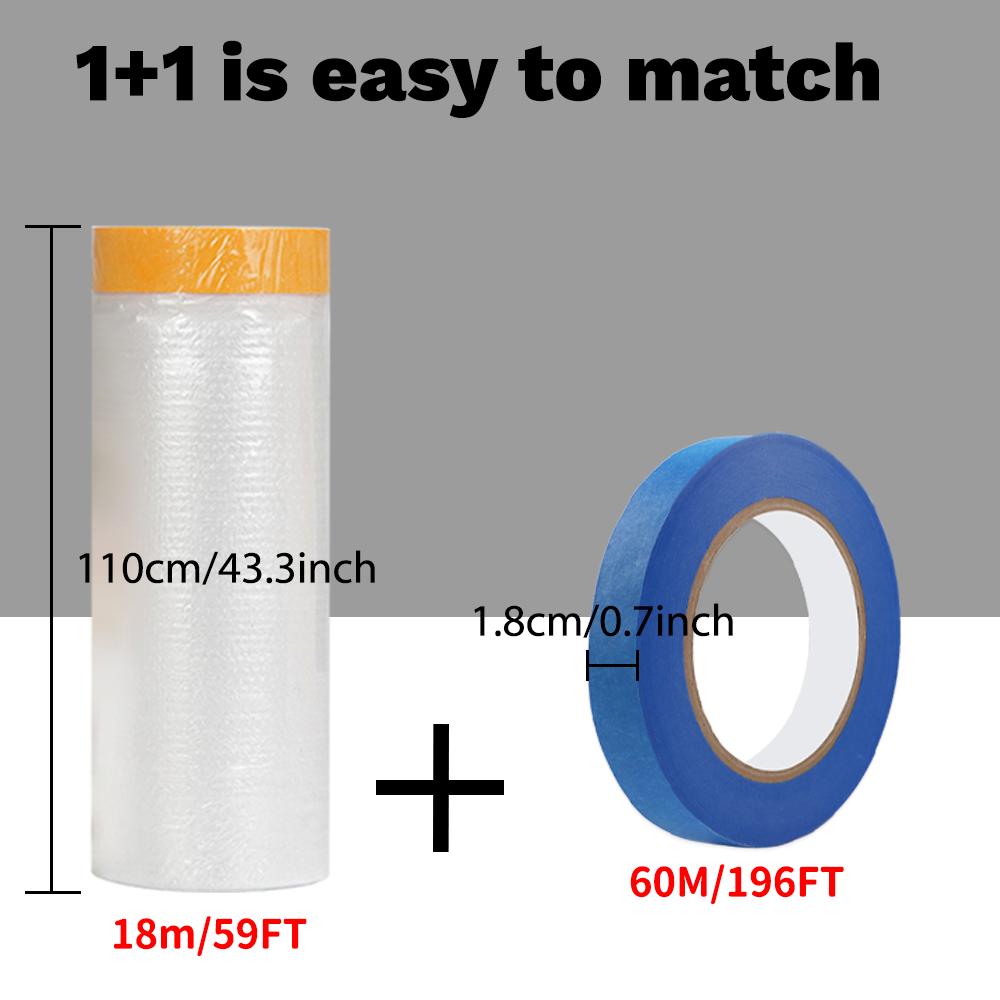 Dustproof Film Masking Tape Furniture Dust Protection Masking Film   Home Waterproof Plastic Film Wall Painting Protect Cover