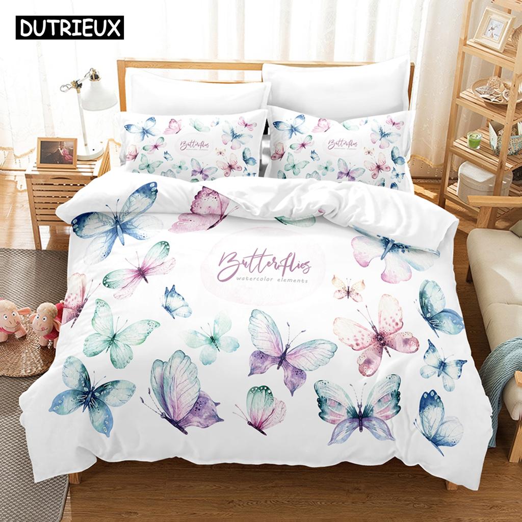 3D The Butterfly Bedding Sets Duvet Cover Set With Pillowcase Twin Full Queen King Bedclothes Bed Linen