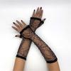 Halloween Gloves for Women Elegant Sun Protection Fingerless Costume Long Glove Spiders Web Lace Gloves for Women