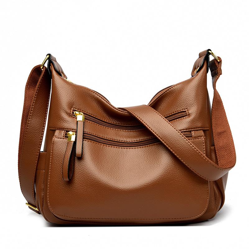 Dámské měkké kožené kabelky Velká kabelka Čtvercové kabelky přes rameno pro ženy Dámské Crossbody Nová móda