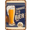 Vintage German "Ice Cold Beer Served Here" Metal Sign - 8x12" Iron Wall Decor for Bar Restaurant