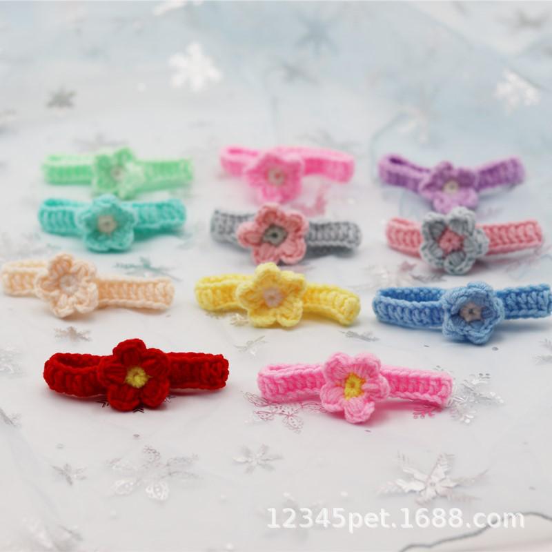 Handmade Wool Knitted Cat & Dog Collars with Puppet Ornaments and Christmas Scarves