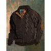 Men S 3d Printed Stand Collar Polo Sweatshirt With Buckle Streetwear