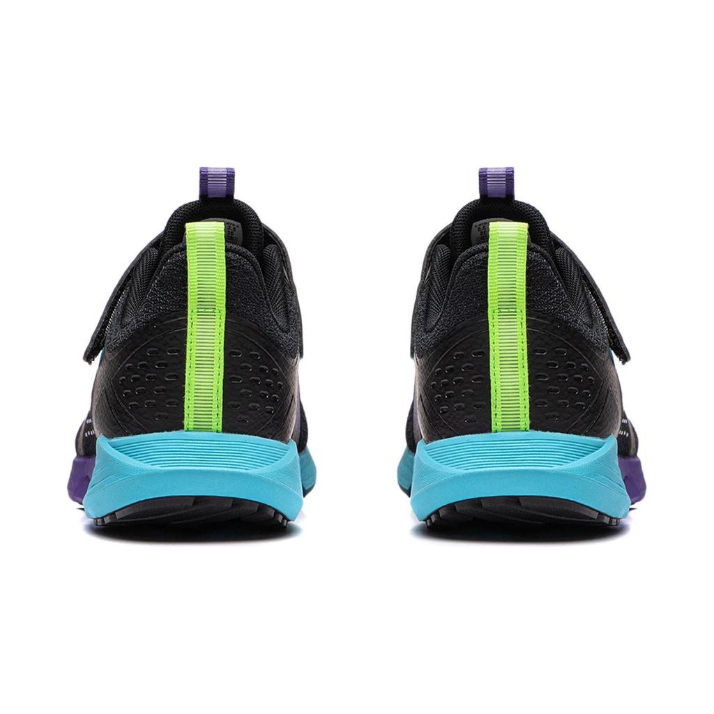 Li Ning Kids Versatile Non-Slip Shock Absorbing Low-Top Running Shoes Kids Running Shoes Black Purple YKFU070-3