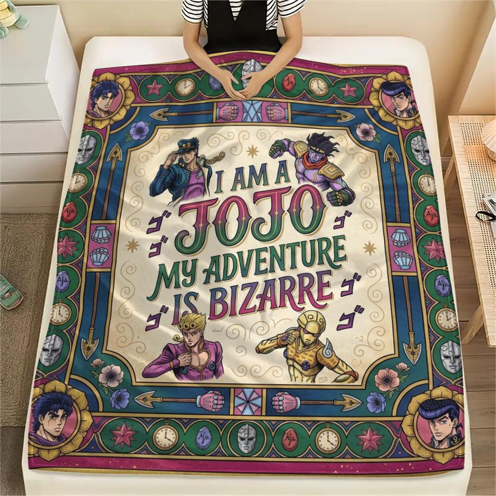 1 Stück Jojo's Bizarre Adventure Gemusterte Flanelldecke Geeignet für Alle Jahreszeiten Für Heimdekoration Wärme Und Komfort Geschenke Weihnachtsgeschenk
