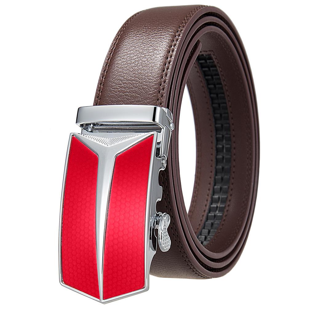 Men'S Belt, Automatic Buckle Cowhide Belt Casual Business Ly36-1314-1