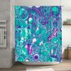 Luxury Marble Shower Curtain Bath Decoration Set Waterproof Fabric Print Design For Bathroom Decor In Blue Purple Colors (One Si