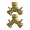 Professional Grade Brass Hose Divider 3/4Inch Double Output Adapter For Efficient Garden Plant Watering And Irrigation