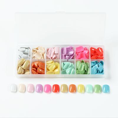 Wear Nail Solid Color 12-color Boxed Nail Piece Finished Fake Nail Patch Press On Nails