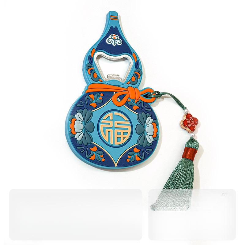 Kreativní domácí otvírák na láhve ve stylu čínských symbolů štěstí, lze přilepit na lednici pro snadné skladování, perfektní jako kreativní dárek