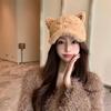 Windproof Cat Ears Baseball Hat Warm Winter Peaked Cap Cute Lamb Wool Baseball Cap  Female