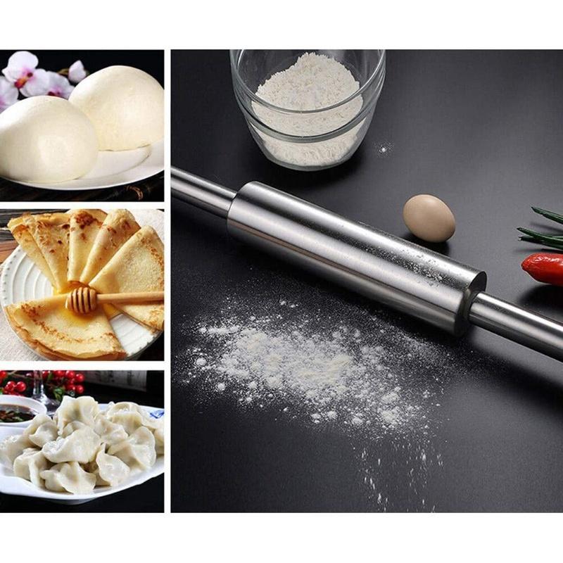 Stainless Steel Rolling Pin Non Stick Rolling Pin For Baking Dough Pizza Pie Baking Making Tool Kitchen Accessories