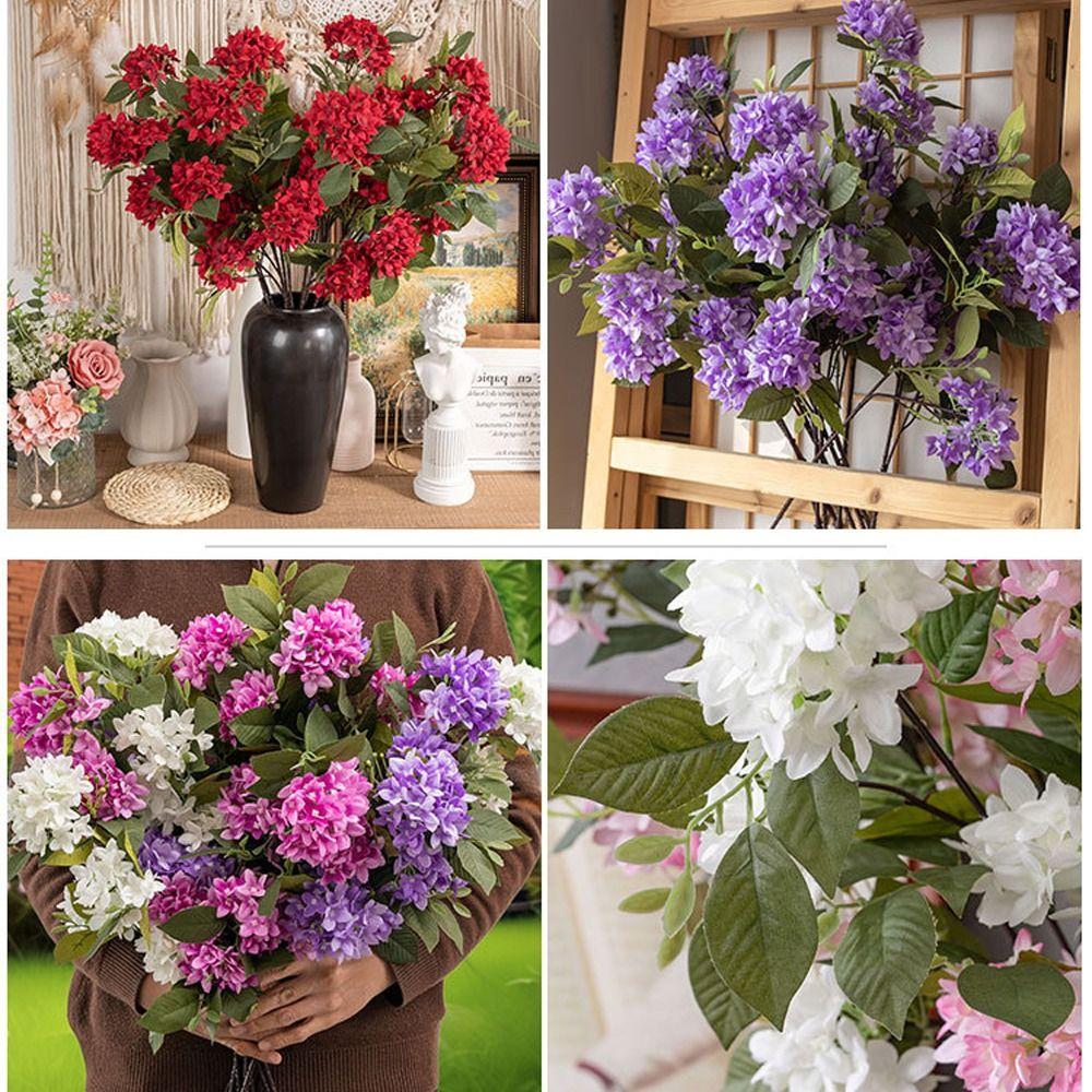 Elegant Silk Lilac Flower Branch Real Touch Fake Flower  Outdoor Garden Decor