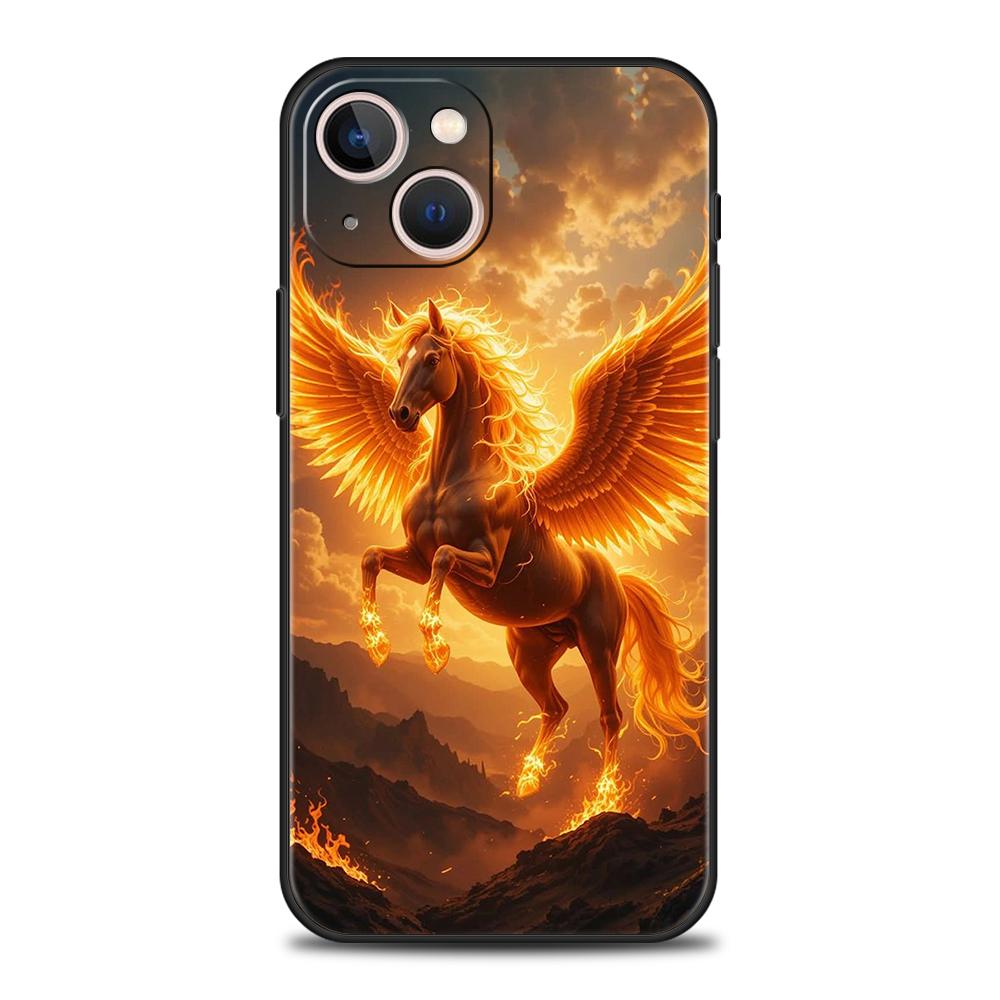 Horse Animal Phone Case for iPhone 16 15 14 13 12 Pro Max 11 Pro Max 7 8 Plus 16E XR Shockproof Soft TPU Shell Fundas Capas Bags