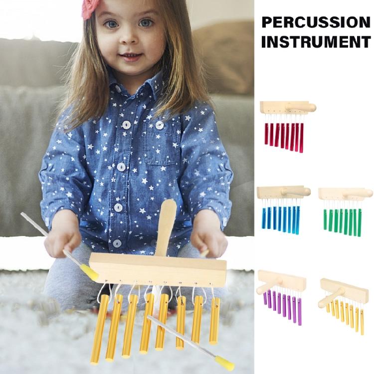 8 Winds Chimes Hanging Decorations with Knock Rod Educational Tool Aluminum Pipe Wood Constructions Winds Bells Pipe