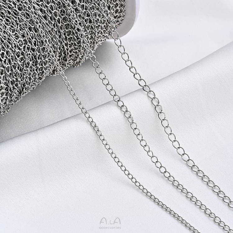 

Родированное Белое Золото Хвост Жемчужная Бусина DIY Браслет Ожерелье Цепочка