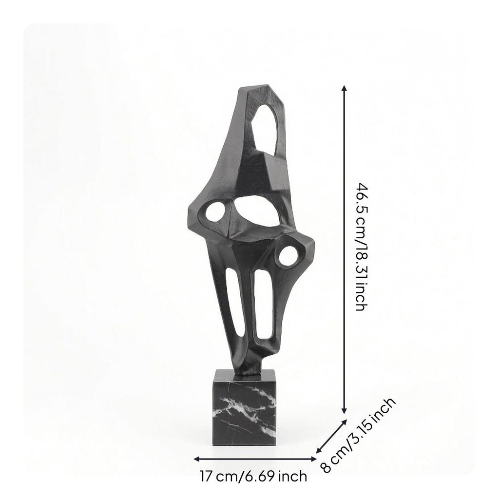 Modern Metal Sculpture with Base Elegant Tabletop Sleek Statue Bold