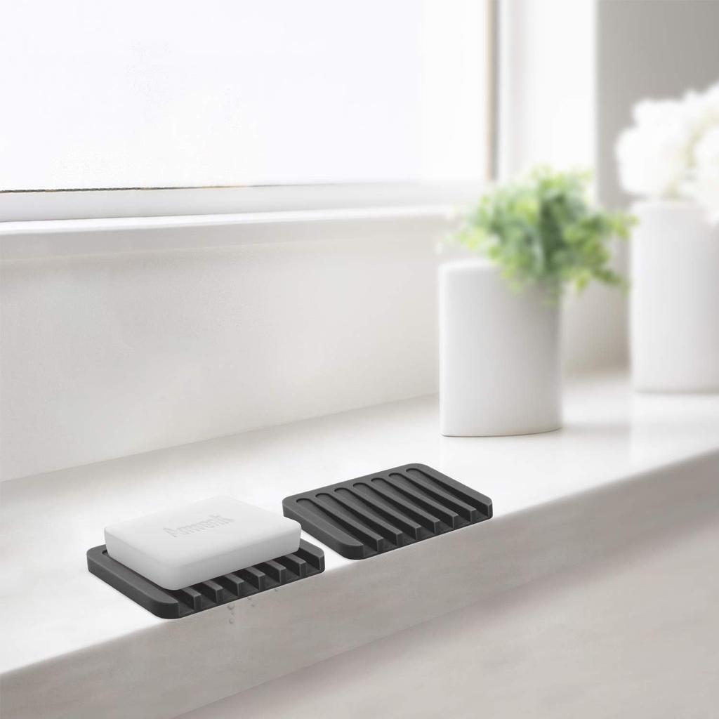 Anwenk Soap Dish for Shower Waterfall Soap Holder Soap Tray Soap Saver Drainer Flexible Silicone for Shower/Bathroom/Kitchen/Counter Top,Keep Soap