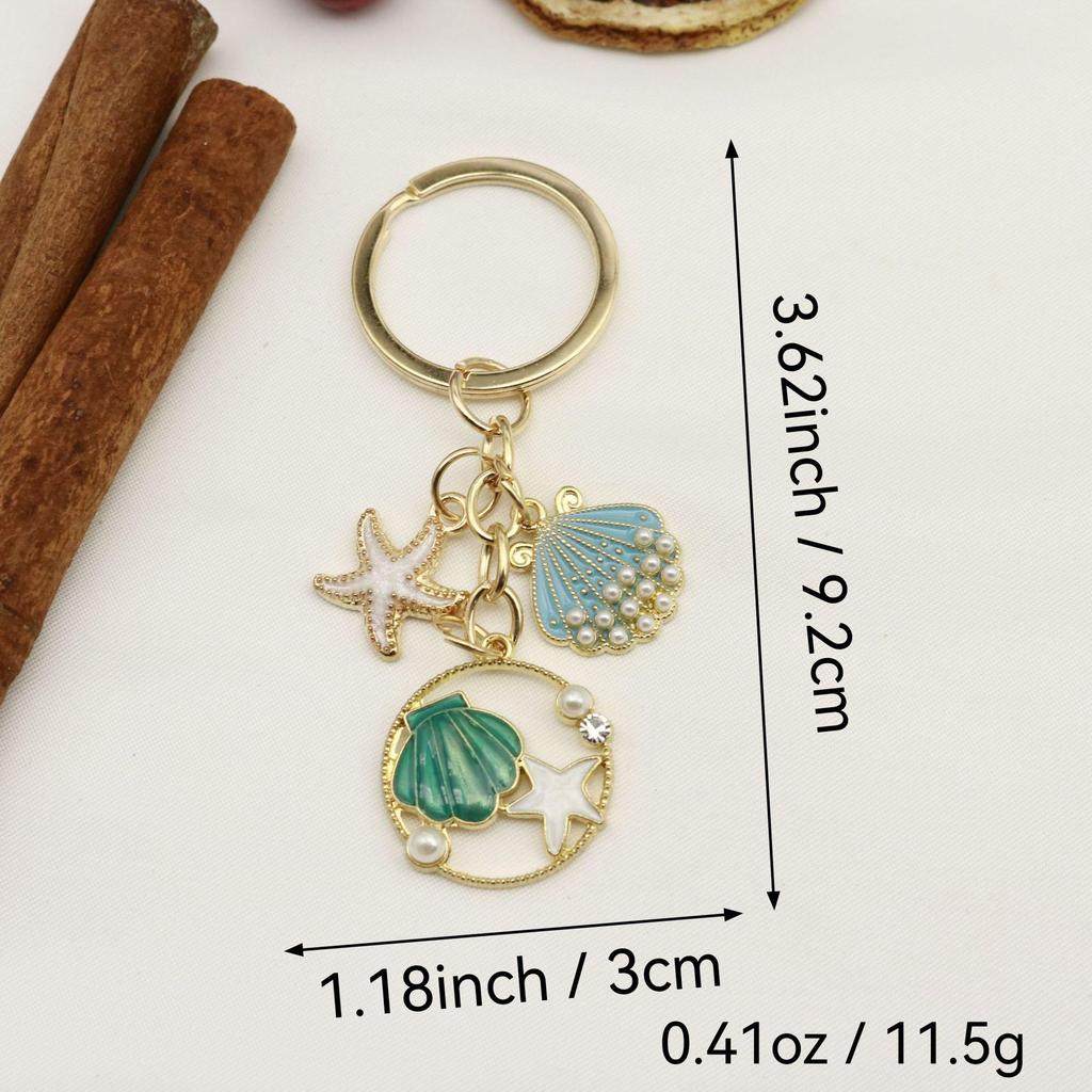 Creative Starfish Drip Oil Keychain Pendant for Girls