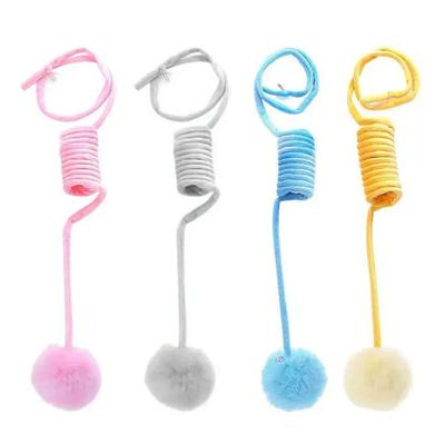 Interactive Cat Toy Funny Cat Stick Plush Spring Ball Self-Hey Hanging Door Kitten Toy Teaser Cat Wand With Bell Pet Accessories