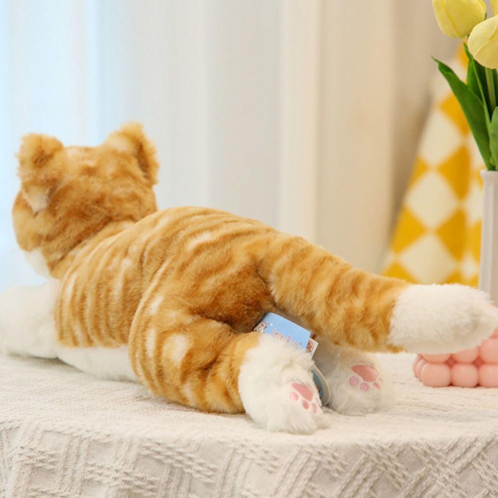 50cm Size Imitation Lying Cat Plush Toys Hairy Texture Realistic Cat Plush Toy Birthday Gift