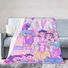K-Pop Demon Hunters Flannel Blanket Super Soft Cozy Throw Anime Character Design Perfect For Living Room Decor