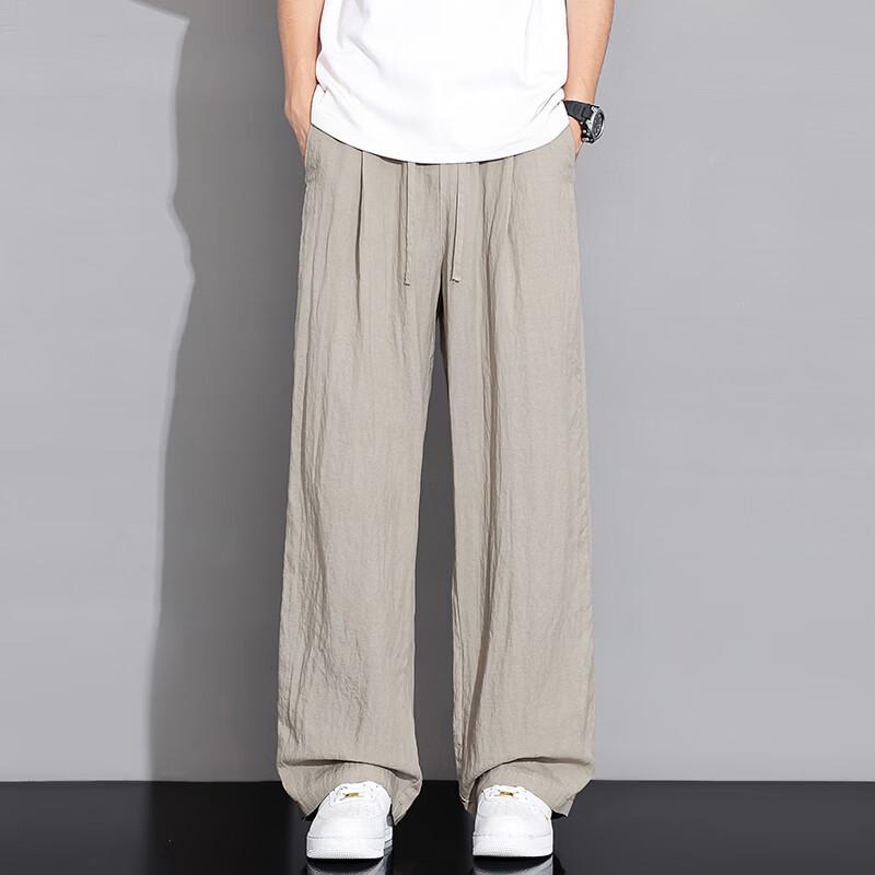 MEDE Men's Tencel Lyocell Breathable Straight-Leg Casual Pants