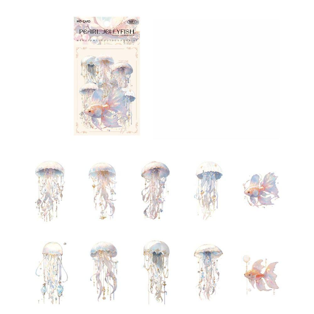

20Pcs/Pack Dreamlike Jellyfish Stickers Twinkle Decor Stickers Gorgeous Laser Stickers