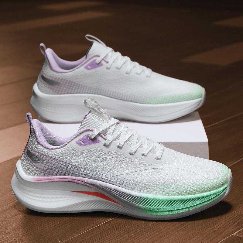 Summer running shoes men's carbon plate shock absorption small size sports shoes breathable couple casual travel shoes professional ultra-light runni