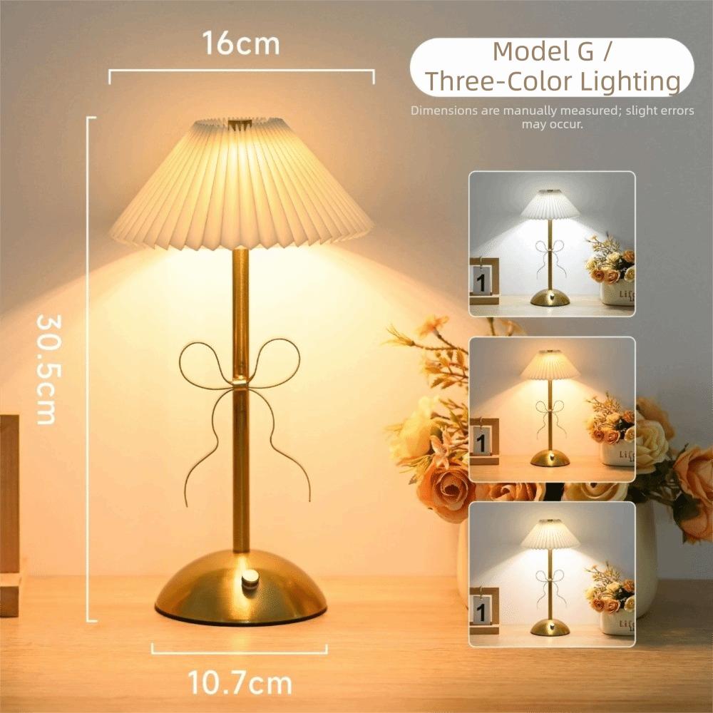 Luxury Rechargeable Small Lamp 3-color Changing Touch Stepless Dimmable Table Bedside