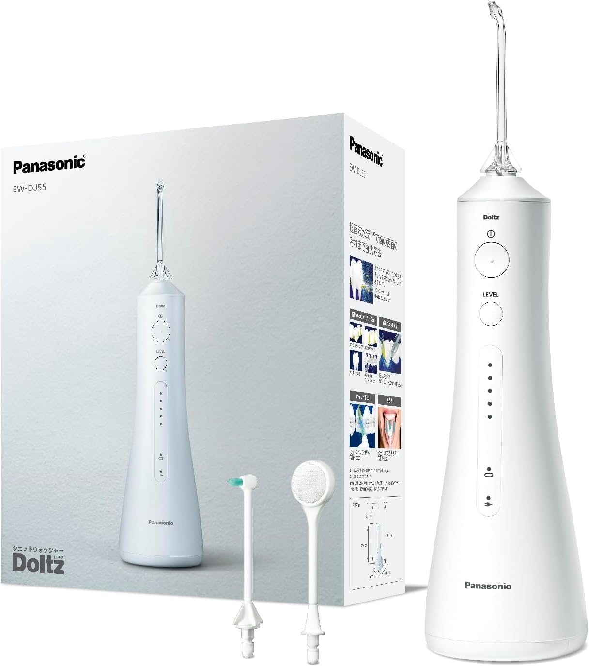 Panasonic Ирригатор для полости рта Jet Washer Doltz Ультразвуковой Водяная струя Водонепроницаемый Беспроводной Белый EW-DJ55-W