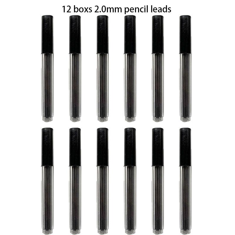 1-12Pcs 0.3 0.5 0.7 0.9 1.3 2.0mm HB Replacement Refill Leads Refill for Mechanical Pencil Drawing Automatic Pencils Stationery