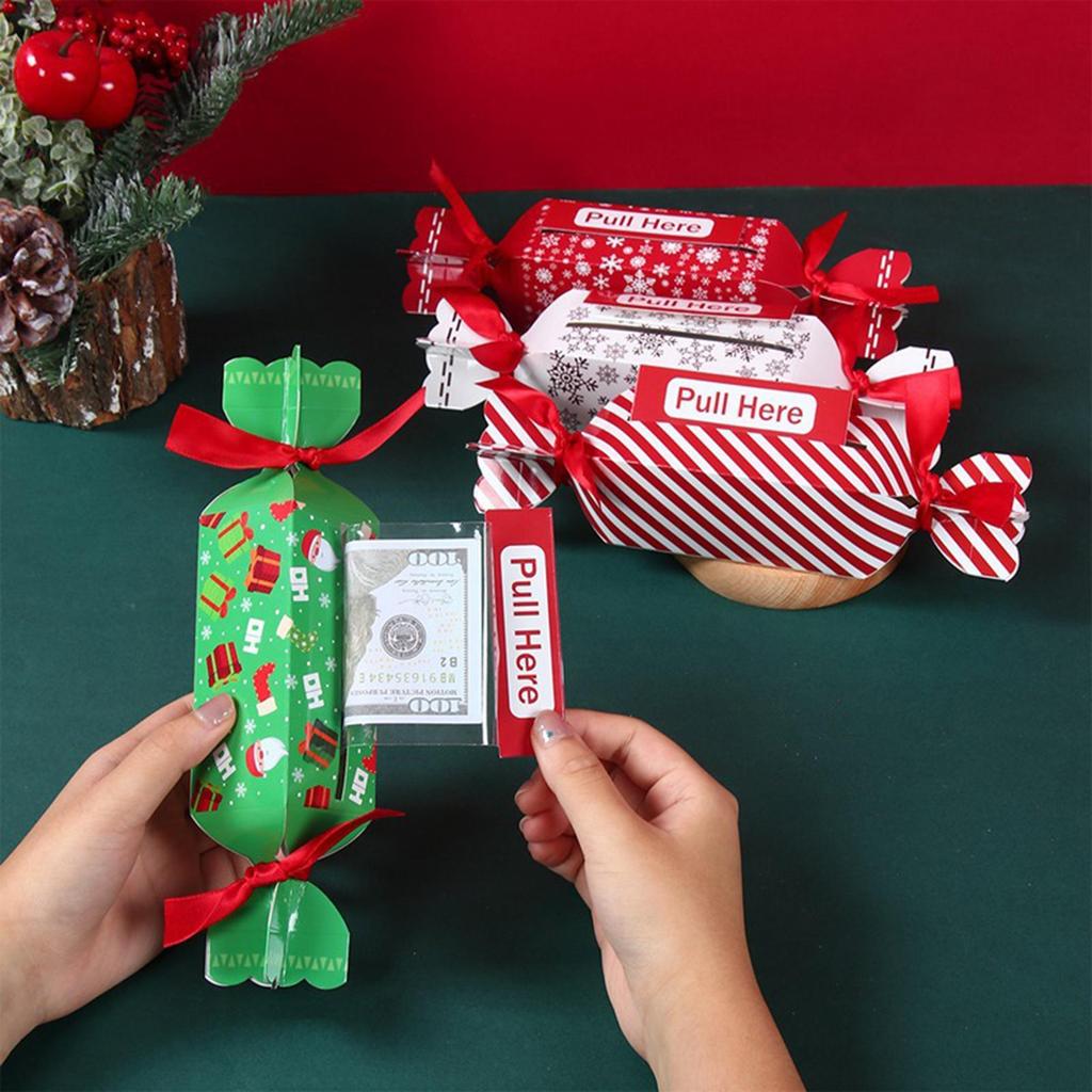 Christmas Money Box For Cash Party Pull-Out Candy Shaped Fun Containers Christmas Money Holders For Cash For Birthday Holiday