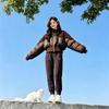 Womens Short Cotton Puffer Coat Winter Slim Fit Warm Casual Fashion Stand Collar Zip Up Jacket