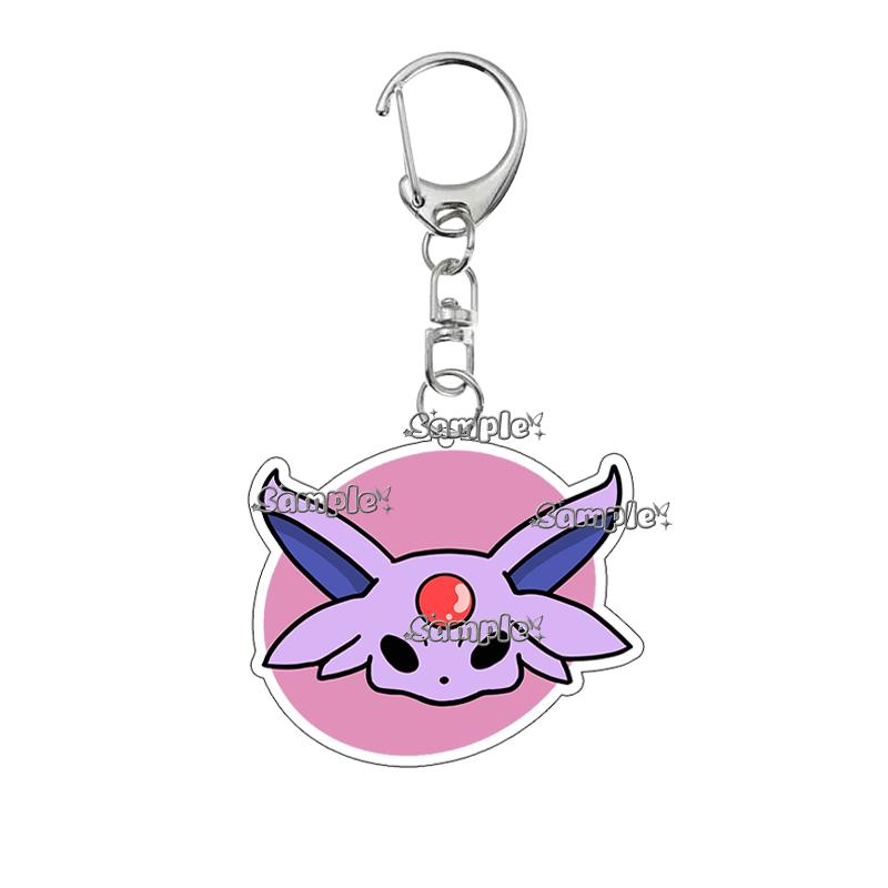 Anime Glaceon Flareon Jolteon Cartoon Acrylic Keychain Figure Keyring Ornament Collectible Accessory Charm Couple Chain Jewelry
