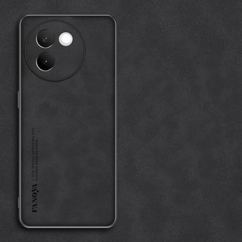 Pro Vivo V30e V 30e 5G V2339 Pouzdro Měkké silikonové okraje Pevný zadní kryt PU kožené pouzdro na telefon