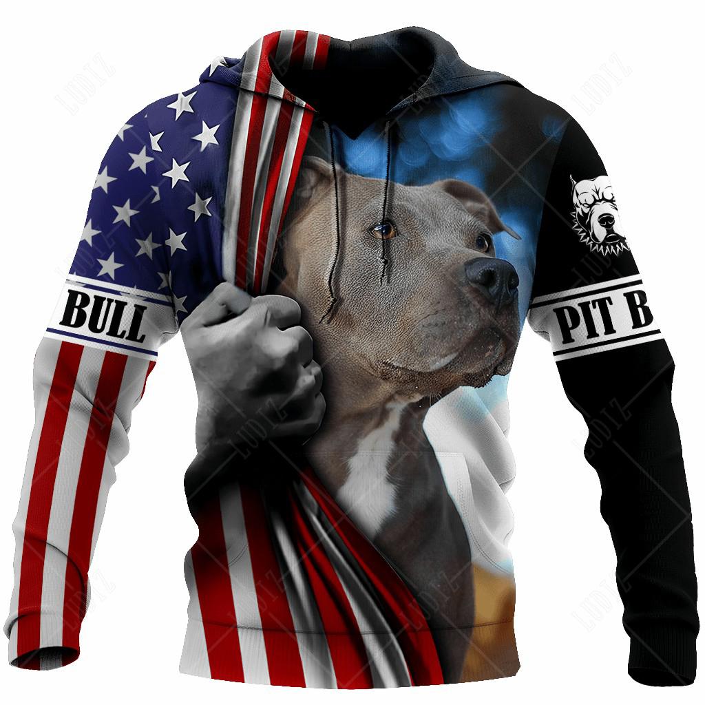Pet Dog Pitbull Mikiny Pánska Mikina 3D tlač Unisex Topy pre dospelých Jeseň Streetwear Mikina s kapucňou Pre mužov Oblečenie